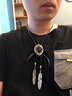 牧獸日韓商務(wù)裝版bolo tie波洛領(lǐng)帶男士結(jié)婚襯衫女領(lǐng)結(jié)繩生日禮物 內(nèi)貿(mào)水滴黑色切面 羽毛 繩 5 曬單實(shí)拍圖
