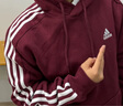 adidas休閑加絨加厚連帽衛(wèi)衣套頭衫男裝阿迪達(dá)斯官方輕運(yùn)動(dòng)   暗紅   L 曬單實(shí)拍圖