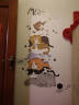 呢呢 卡通可爱猫咪防水墙纸贴画走廊墙壁贴纸儿童房卧室布置装饰墙贴自粘 顽皮叠叠猫 晒单实拍图