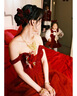 京禮京達新娘敬酒服頭飾女紅色訂婚禮服結婚發(fā)飾品中式秀禾2024新款郁金香 酒紅色套裝（4只郁金香+發(fā)帶） 曬單實(shí)拍圖
