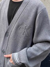 Calvin KleinJeans25秋季新款男士休閑學(xué)院ck字母提花紐扣V領(lǐng)針織開衫4RD389G P7E-英雄灰 S 曬單實拍圖
