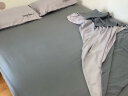 曼克顿（MANKEDUN）悦柔水洗棉四件套120g加厚磨毛耐用纯色轻绣床单被套床上三套件 双拼-雾霾灰 1.5-1.8床适用/被套2.0*2.3m 实拍图
