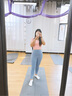鉑吶苓瑜伽服兩件套女美背顯瘦帶胸墊運動(dòng)速干跑步訓練健身普拉提套裝 瑜伽服套裝【粉灰】L105-120 曬單實(shí)拍圖