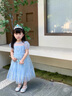 mlgt kids童裝女童連衣裙夏季2025新款洋氣兒童裝女孩寶寶愛莎公主裙 藍色裙子加皇冠魔法棒 110 cm 曬單實拍圖