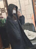詩蒂淑羽絨服女中長款冬季青年學(xué)院風(fēng)新款小個子潮流仙女連帽棉襖服外套 黑色 S 110斤以下 曬單實(shí)拍圖