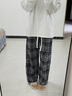 HIPPATIA格子休閑褲子女2025秋冬新款垂感寬松慵懶風(fēng)小個(gè)子復古直筒闊腿褲 【春秋】灰色-款 常規 XL 【126-140斤】 曬單實(shí)拍圖