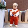 顆粒熊（KELIXIONG）嬰兒衣服冬季嬰兒連體衣加厚女寶周歲禮服夾棉哈衣寶寶新年服 福氣呀（橘紅） 180克 80cm 適合9-12月 曬單實(shí)拍圖