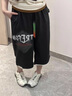 晗鯊短褲男夏季薄款假兩件休閑運(yùn)動(dòng)七分褲子男學(xué)生直筒寬松大碼沙灘褲 深灰色 XL （120-140斤可穿） 曬單實(shí)拍圖