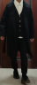 棉致森马集团风衣外套春秋季风衣男中长款韩版大衣呢加厚保暖外套 黑色长款 M（80-100斤） 实拍图