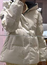 鴨鴨（YAYA）時空道宇系列三防羽絨服情侶男女短款冬季新款泡芙加厚面包服外套 月光白色 M (建議110-130斤) 曬單實拍圖