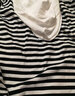 橫行道橫行道韓版短袖休閑寬松連帽黑白條紋t恤女士2026夏裝新款上衣 黑白 2XL 曬單實(shí)拍圖