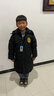 G.duck小黃鴨男童棉衣冬裝加厚保暖中長(cháng)款羽絨棉服中大童兒童帥氣派克服 黑色 帽子可拆 160cm 曬單實(shí)拍圖
