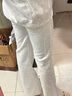 妙奕嘉白色褲子夏季女2025新款休閑褲運動(dòng)長(cháng)褲寬松慵懶風(fēng)小個(gè)子喇叭褲 白灰色抽繩修身喇叭褲 M 【建議90-100斤】 曬單實(shí)拍圖