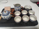旅序 輕奢汝窯青花瓷茶具套裝2024新款功夫茶壺泡茶杯陶瓷蓋碗 繁花正把壺六杯9件套 曬單實(shí)拍圖