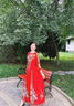帝弗·潤(rùn)馳夏裝新款紅色連衣裙長(zhǎng)款過膝輕奢民族風(fēng)紅色印花高端大牌拖地長(zhǎng)裙 紅色 L 曬單實(shí)拍圖