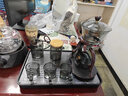 正揚(yáng)玻璃自動(dòng)茶具套裝家用高檔整套懶人功夫磁吸泡茶器辦公電陶爐煮茶 煙灰蓮鶴迎客長盤黑經(jīng)典黑圓滿套 曬單實(shí)拍圖