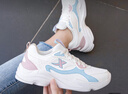 特步（XTEP）女鞋秋季皮面休閑老爹鞋2025新款冬防水跑步鞋保暖旅游運(yùn)動鞋子女 帆白/淺藍(lán)粉 37 曬單實(shí)拍圖