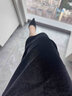 獨(dú)女裸色側(cè)空高跟鞋女尖頭2025春夏季新款尖頭職業(yè)羊猄皮細(xì)跟單鞋女 黑色8.5cm 35 曬單實(shí)拍圖