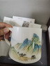 典躍冰種羊脂玉茶杯男士高檔描金辦公室茶水分離泡茶杯白瓷個(gè)人老板杯 大師手繪（青山綠水） 曬單實(shí)拍圖