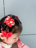 清尋新年漢服頭飾女兒童假發(fā)辮子發(fā)夾小女孩中國風(fēng)古裝發(fā)卡馬面裙發(fā)飾 花火紅絨1對裝 曬單實(shí)拍圖