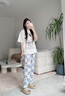 莫代爾睡衣女士夏季棉質(zhì)短袖長(cháng)褲卡通套裝甜美寬松寢室學(xué)生休閑家居服 536 XL 【115-135斤】 曬單實(shí)拍圖
