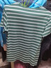 啄木鳥(niǎo) 男式條紋短袖T恤衫2022夏季高端棉薄款圓領(lǐng)上衣修身半袖體恤潮 綠色 L 曬單實(shí)拍圖