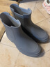 汐鯉女士時(shí)尚水鞋防水防滑套鞋雨鞋女款成人中筒加絨保暖雨靴膠鞋水靴 深灰網(wǎng)布款偏大一碼 37 曬單實(shí)拍圖