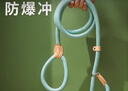 華元寵具（hoopet）狗狗牽引繩P鏈外出訓練防爆沖遛狗鏈子防掙脫大中小型犬p繩子溜狗 PU革牽引—藍綠色（新品） 繩長(cháng)1.5M#直徑0.8CM 曬單實(shí)拍圖