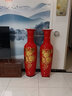 垚罄 景德鎮陶瓷器紅色大花瓶落地客廳擺件電視柜花瓶 紅款 金色牡丹 1.2米單個(gè) 配底座 曬單實(shí)拍圖