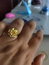 微奢妙珠 黃金花戒指女款3d硬金玫瑰花牡丹花戒指尾戒指環(huán)999足金女友禮物 15號(hào)約1.70克 曬單實(shí)拍圖