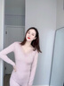 莫代爾秋衣秋褲女純棉套裝內穿打底女士線(xiàn)衣線(xiàn)褲薄款修身保暖棉毛衫內衣 93煙紫 XL 曬單實(shí)拍圖