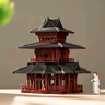 微景觀(guān)擺件古建筑室內假山水陸缸盆景氛圍感造景微景觀(guān)擺件 小號十字亭帶燈 曬單實(shí)拍圖
