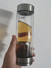 希諾（HEENOOR）玻璃杯雙層茶水分離杯便攜泡茶杯商務(wù)水杯品茶杯新品高檔功夫水杯 7013煙灰【雙層磁吸鎖水】370ml 曬單實(shí)拍圖