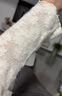 三彩2024冬季新款長袖立領(lǐng)雪尼爾花朵蕾絲衫打底衫套頭小衫 奶白色 L 165/88A 曬單實拍圖