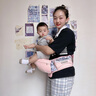 紐貝樂嬰兒腰凳新生兒橫抱式抱娃神器多功能寶寶抱帶夏季小孩腰登 粉豪華款：3D按摩腰墊，腰腹減壓 曬單實拍圖