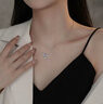 KRISTEN JUDI小鳥藍(lán)色合成水晶項(xiàng)鏈女銀輕奢小眾設(shè)計(jì)感鎖骨鏈小巧精致吊墜禮物 生日情人節(jié)女友老婆閨蜜實(shí)用禮盒 白金色項(xiàng)鏈紀(jì)念日浪漫表白有意義 曬單實(shí)拍圖