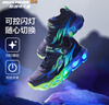 Skechers斯凱奇童鞋男童閃燈鞋秋季休閑運動(dòng)鞋兒童鞋開(kāi)關(guān)發(fā)光潮鞋400103L 黑色/藍色/檸檬色/BBLM 30 曬單實(shí)拍圖