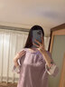 一米畫紗yimihuasha母親節(jié)禮物送媽媽女士睡衣冰絲帶胸墊家居服本命年套裝 酒紅(胸墊款) L碼【推薦100斤-120斤】 曬單實拍圖