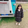 班喜迪兒童羽絨服冬季2025新款三防白鵝絨男女童中長(zhǎng)款連帽外套寶寶冬裝 BD2461-黑色 110 cm 曬單實(shí)拍圖