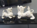 白色陶瓷貔貅擺件公母一對風(fēng)水招財皮丘家居客廳辦公室裝飾工藝品 款式一 左貔貅 白瓷描金 1件 曬單實(shí)拍圖