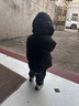 ASK JUNIOR三防男童羽絨服兒童冬連帽保暖面包服男寶寶純色外出服 黑色 100 曬單實(shí)拍圖