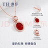 唐后（TH）紅瑪瑙項(xiàng)鏈女S925銀吊墜淡水珍珠鎖骨鏈飾品送生日節(jié)日禮物 紅顏知己 曬單實(shí)拍圖