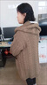 羅蒙（ROMON）高檔純羊毛女連帽中長(zhǎng)款針織開(kāi)衫女秋冬新款毛衣外套外搭軟糯減齡 深駝 M 曬單實(shí)拍圖