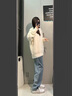 QGF圓領(lǐng)毛衣女新款冬季外套高級感慵懶風(fēng)寬松休閑毛茸茸針織衫上衣服 米白色 M 曬單實(shí)拍圖