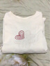Olrain歐芮兒法式短袖T恤女夏季女裝愛(ài)心刺繡簡(jiǎn)約圓領(lǐng)寬松上衣 杏色 XL 曬單實(shí)拍圖