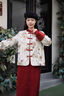 舒芳蝶（shufangdie）新中式國風(fēng)連衣裙女裝2025秋冬季新款復(fù)古提花外套旗袍裙兩件套裝 旗袍連衣裙+外套 M 曬單實(shí)拍圖