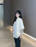 BJHG【星星B系列】不計后果夏季重工荊棘刺繡環(huán)保麂皮絨短袖T恤男上衣 米杏黃 M 曬單實(shí)拍圖
