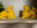 貔貅擺件風(fēng)水招財貔貅一對適用家居酒柜玄關(guān)辦公室開業(yè)送禮工藝品 黃玉色（貔貅一對） 大號（20*9*16cm） 曬單實拍圖
