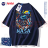 NASA GISS短袖t恤男純棉夏季潮流男裝圓領(lǐng)半袖男女學(xué)生情侶上衣寬松體恤衫 NS8099深藍 XL 建議155-175斤 曬單實(shí)拍圖