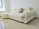 法式布藝沙發(fā)組合客廳奶油風(fēng)設計師款別墅大戶(hù)型復古轉角拉扣沙發(fā) G款直排長(cháng)2.45米 嬰兒絨布料+更多顏色 曬單實(shí)拍圖